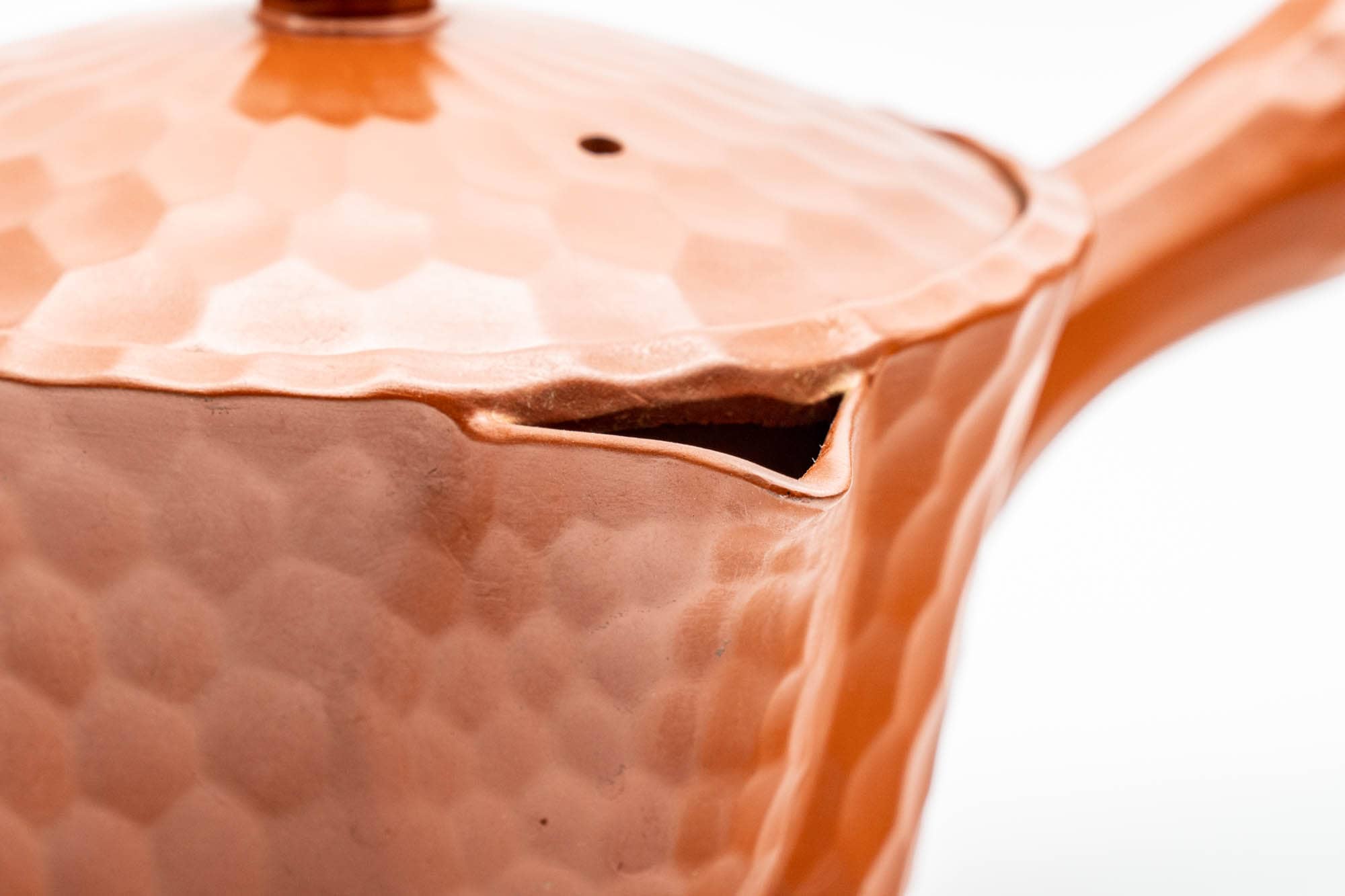 Japanese Kyusu - Faceted Exterior Red Shudei Tokoname-yaki Mesh Teapot - 220ml