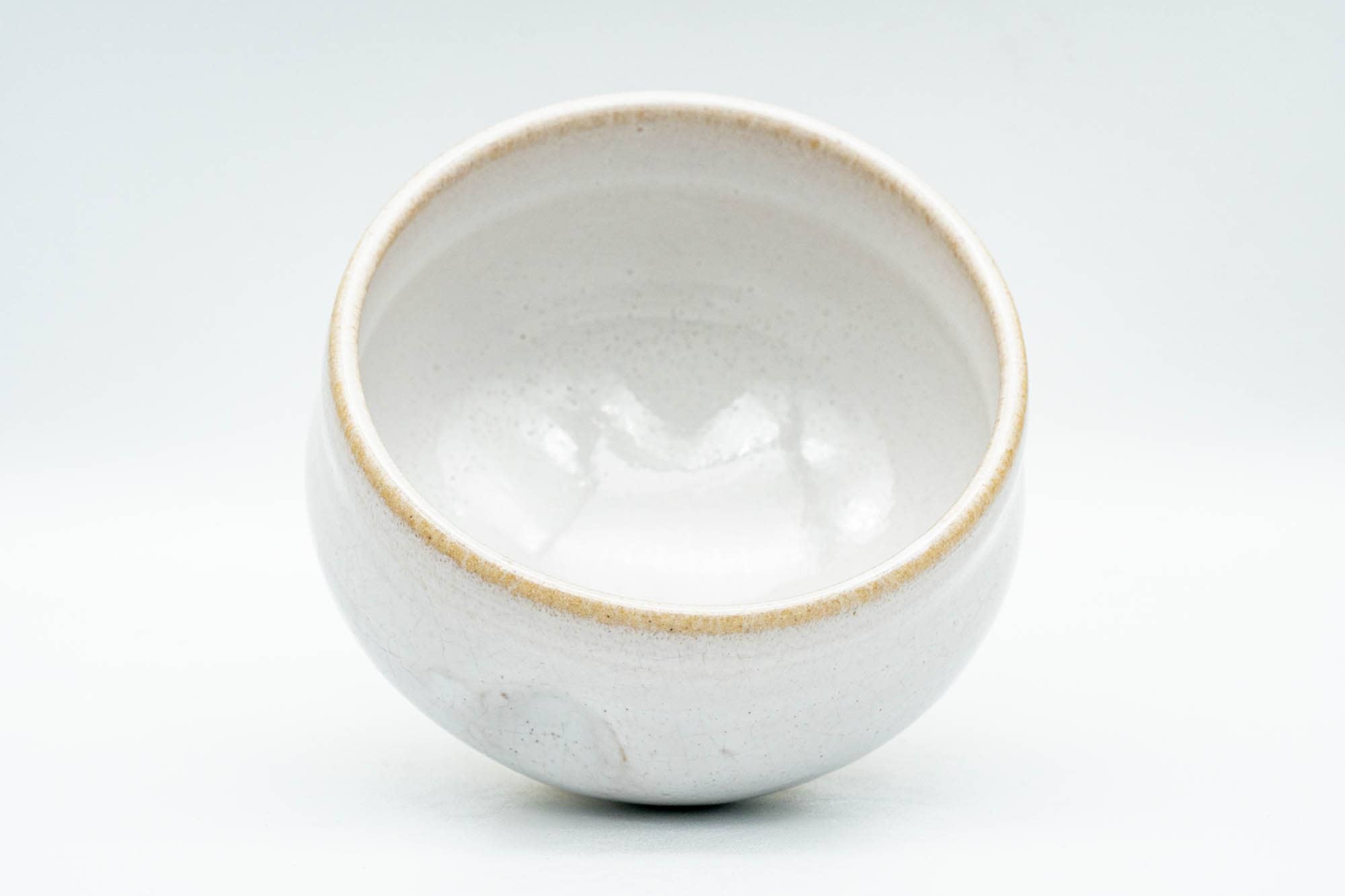Japanese Teacup - 赤膚山 Akiyama Kiln White Glazed Akahada-yaki Yunomi - 160ml