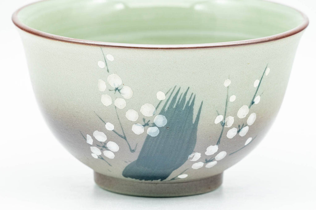 Japanese Teacup - Green Floral Arita-yaki Yunomi - 120ml