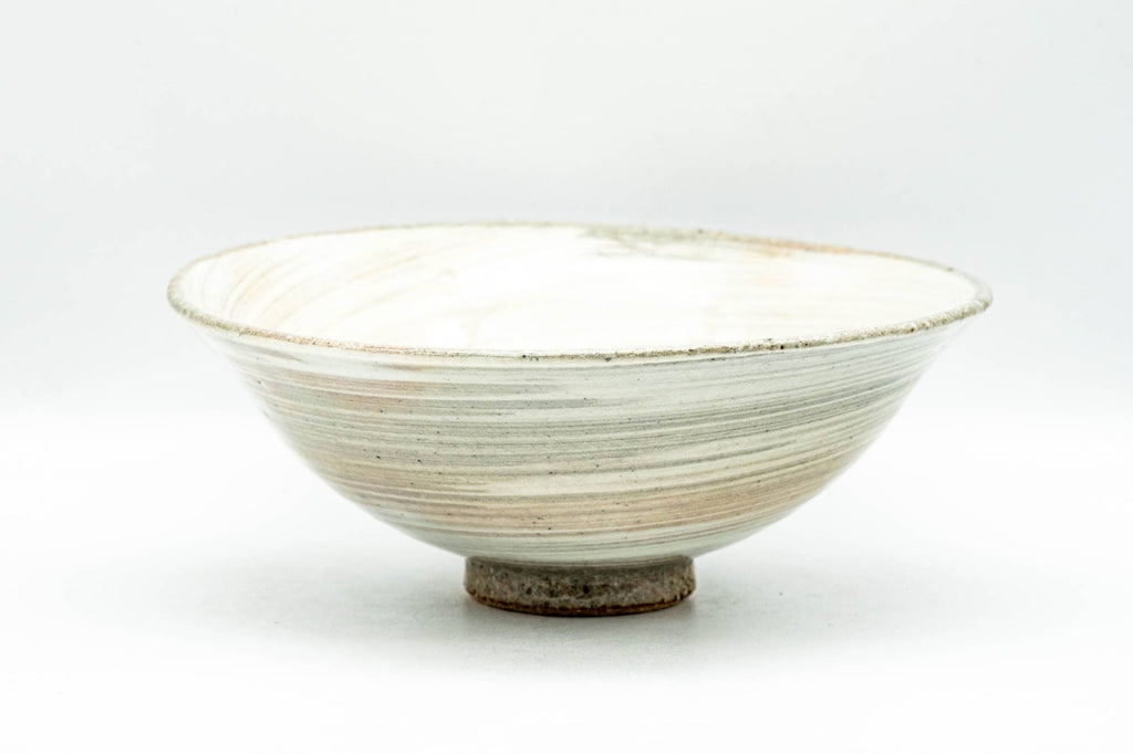 Japanese Matcha Bowl - Grey Pink Hakeme Glazed Summer Chawan - 150ml