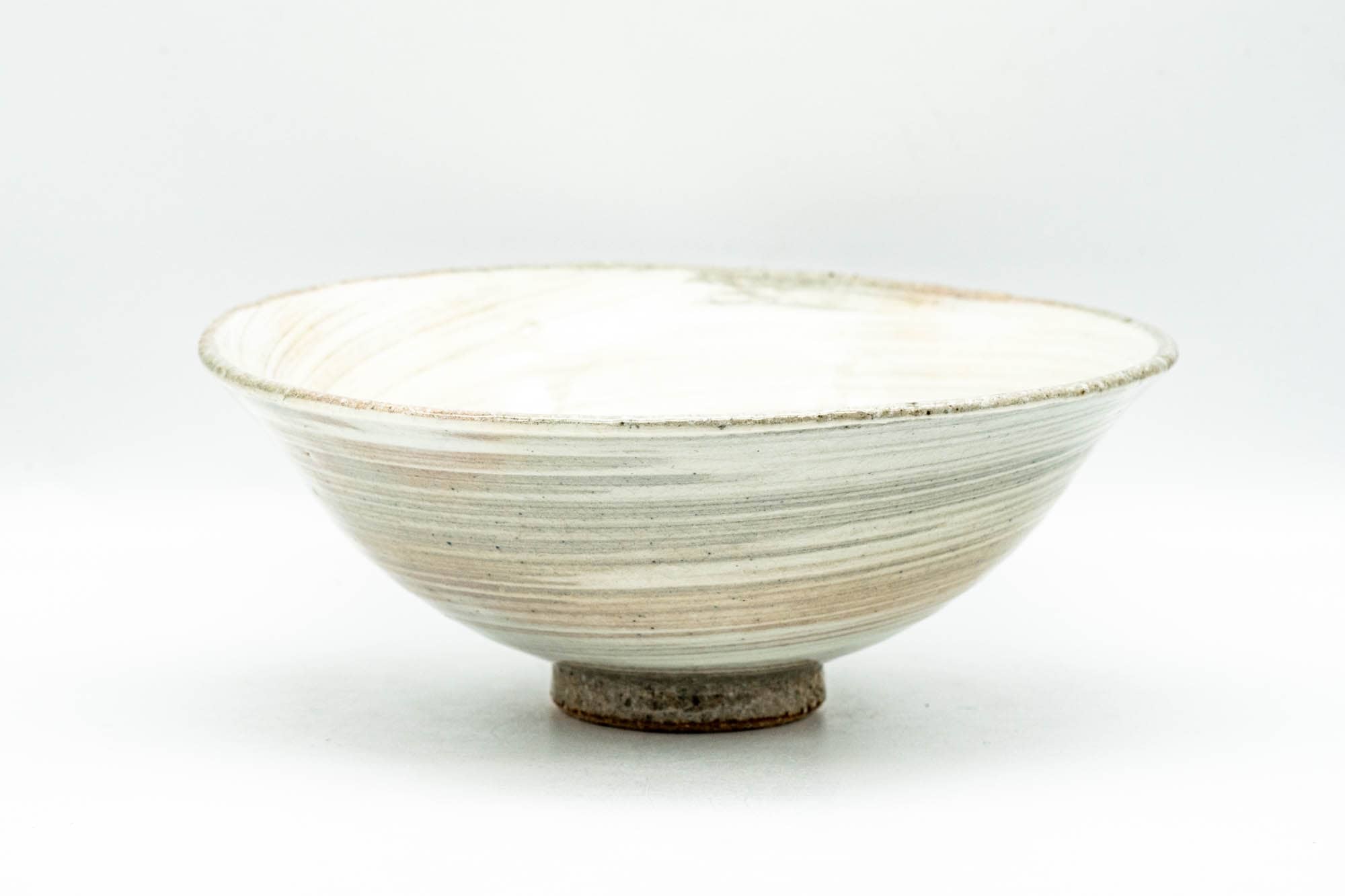 Japanese Matcha Bowl - Grey Pink Hakeme Glazed Summer Chawan - 150ml