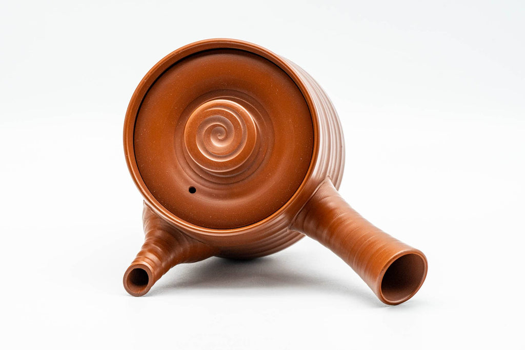 Japanese Kyusu - 岩橋應山 Iwahashi Ouzan - Rokurome Spiraling Tokoname-yaki Do-ake Teapot - 250ml