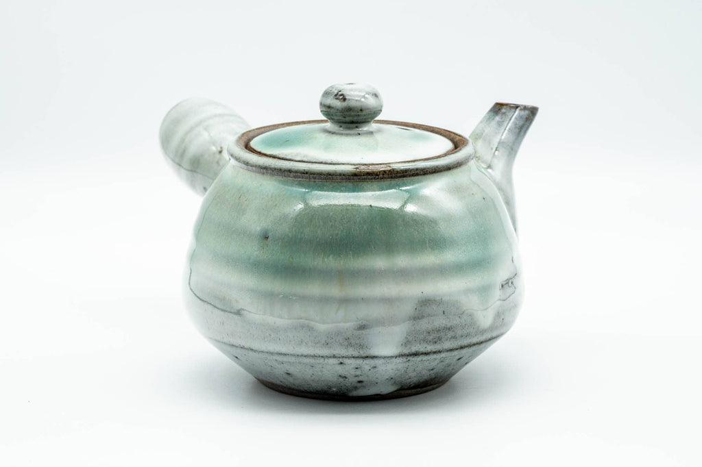 Japanese Kyusu - Green White Drip-Glazed Agano-yaki Do-ake Filter - 420ml