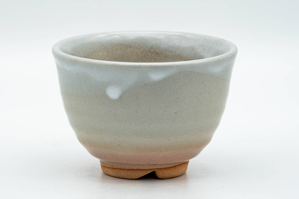 Japanese Teacups - Pair of Unique Beige White Glazed Hagi-yaki Yunomi - 120ml