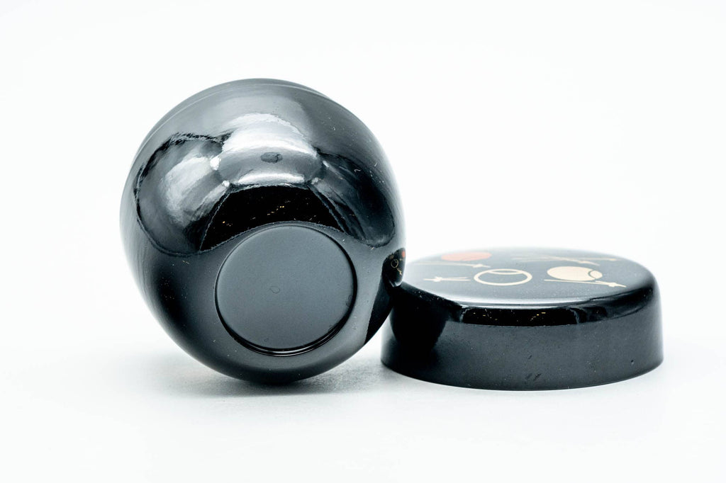 Japanese Natsume - Geometric Black Lacquered Matcha Tea Canister - 100ml