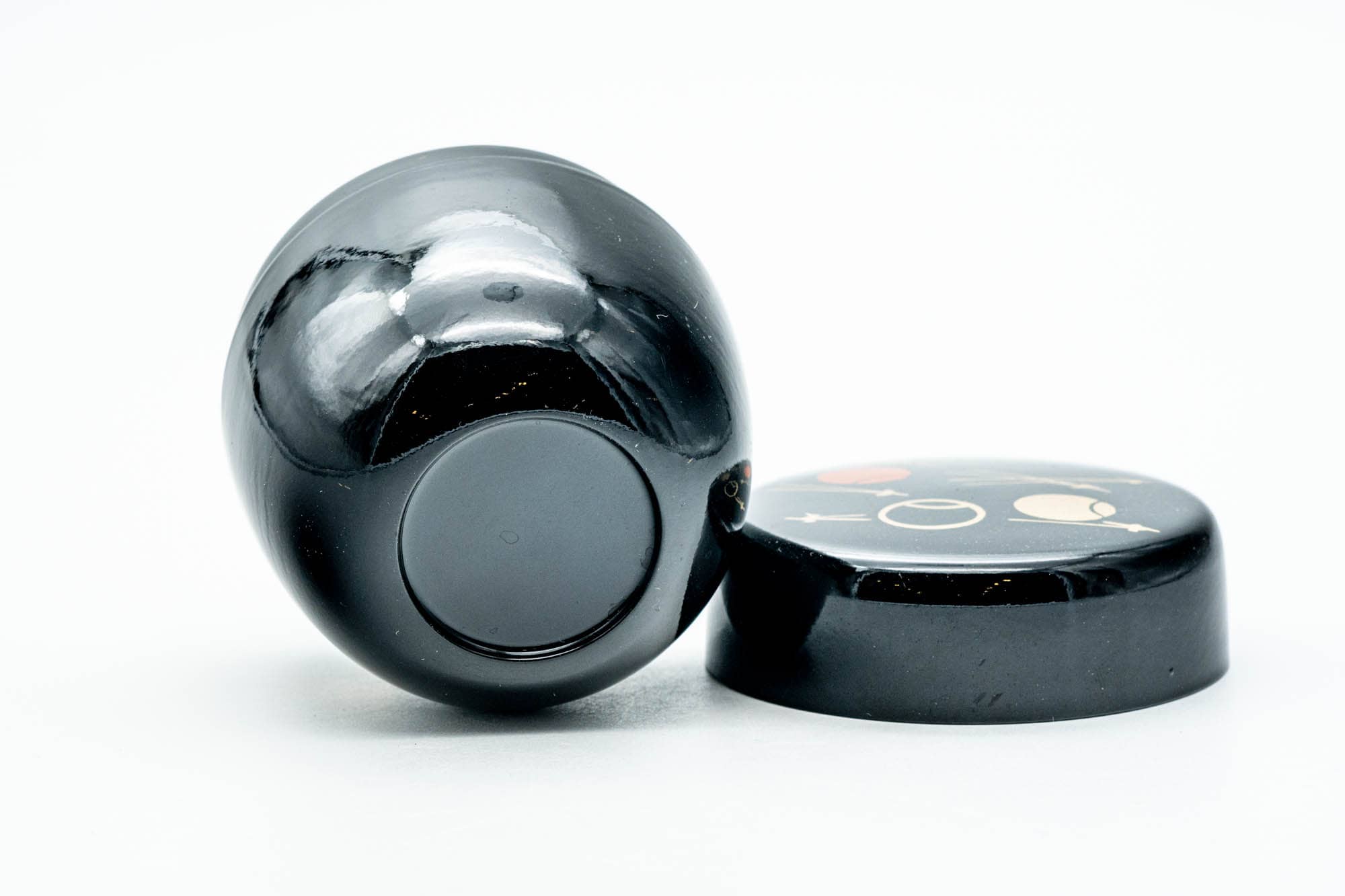 Japanese Natsume - Geometric Black Lacquered Matcha Tea Canister - 100ml