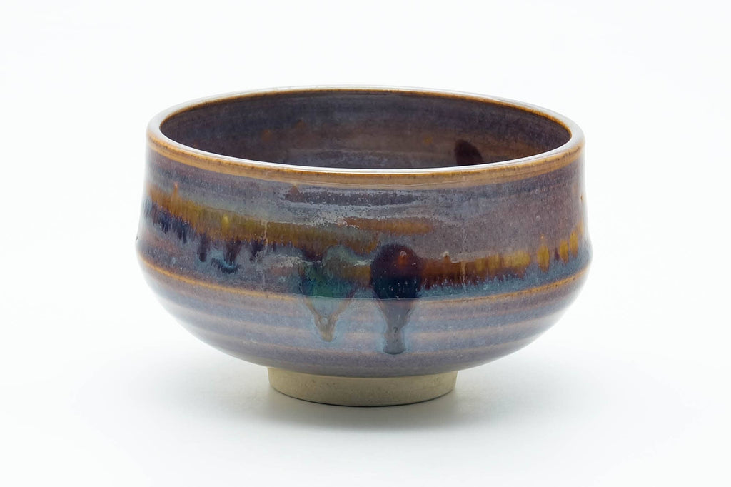 Japanese Matcha Bowl - Blue Purple Drip-Glazed Chawan - 300ml
