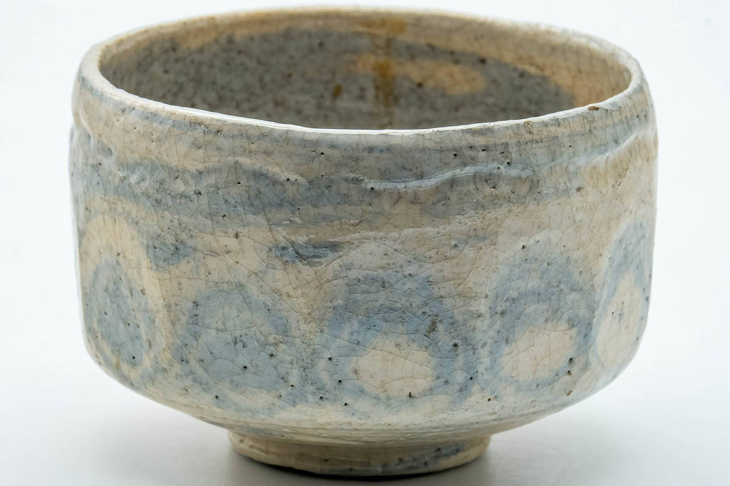 Japanese Matcha Bowl - 楽入窯 Rakunyu Kiln - Faceted Nerikomi Raku-yaki Chawan - 400ml