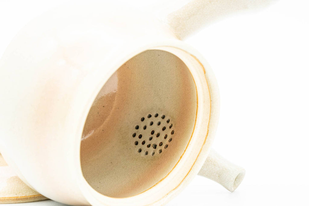 Japanese Kyusu - Beige Pink Glazed Hagi-yaki Do-ake Teapot - 220ml