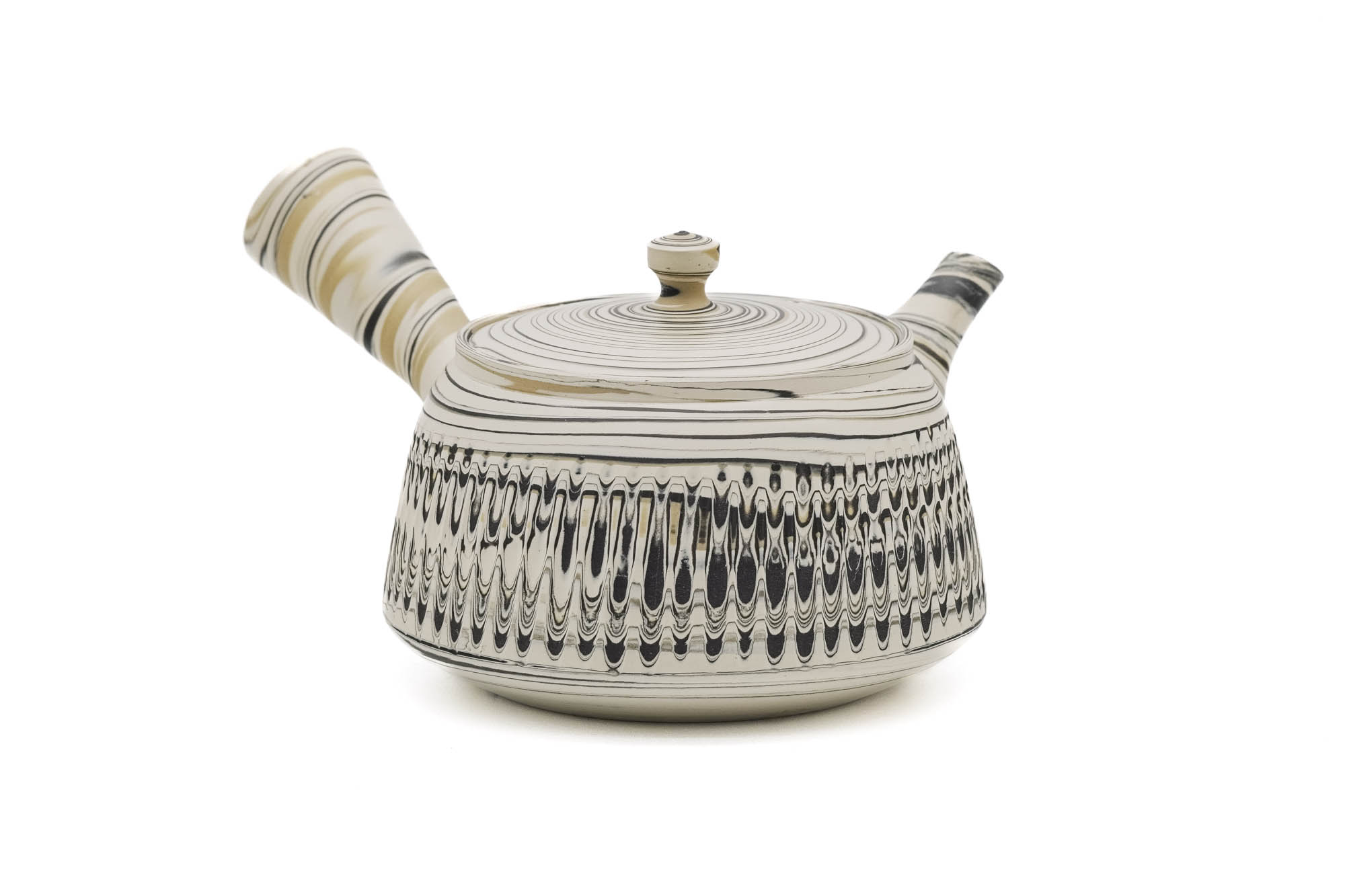 Trapezoidal Nerikomi Tokoname Teapot - 260ml