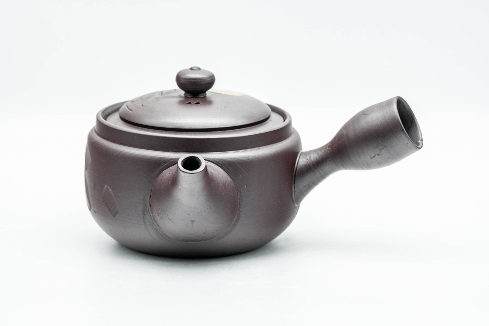 Japanese Kyusu - Engraved Swirls Banko-yaki Mesh Teapot - 330ml