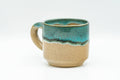 Japanese Teacup - Beige Turquoise Drip-Glazed Agano-yaki Ushirode Yunomi - 150ml