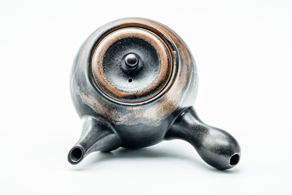 Japanese Kyusu - Matte Black Drip-Glazed Ceramic Filter Teapot - 360ml