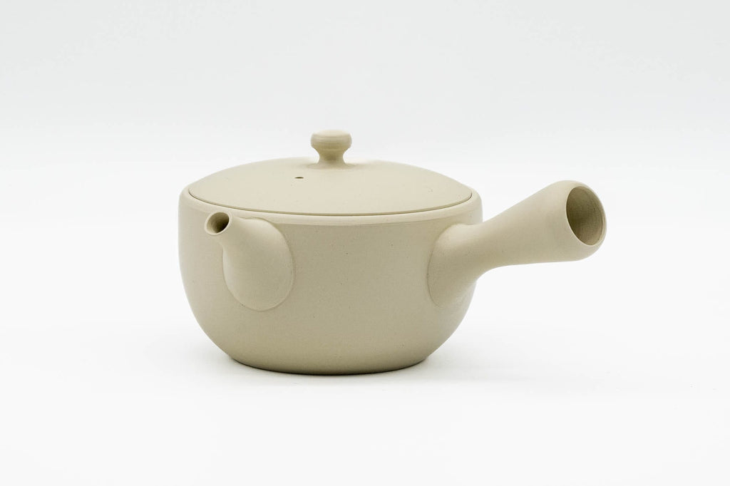 White Tokoname Teapot with Pair of Matte Pink Teacups
