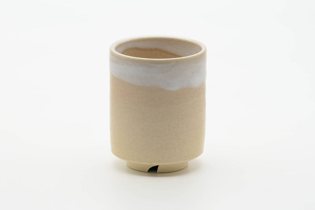 Japanese Teacup - Beige White Drip-Glazed Hagi-yaki Yunomi - 160ml