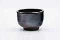 Japanese Teacup - Black Brown Glazed Yunomi - 70ml