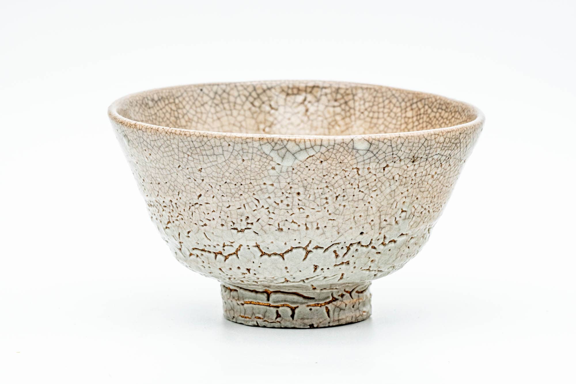 Japanese Matcha Bowl - 大井戸 Kairagi Shiro Glazed Ido-gata Chawan with Tomobako Wooden Box - 350ml