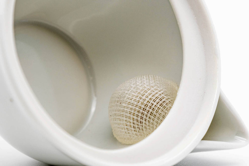 Japanese Houhin - White Porcelain Mesh Handle-less Teapot - 130ml