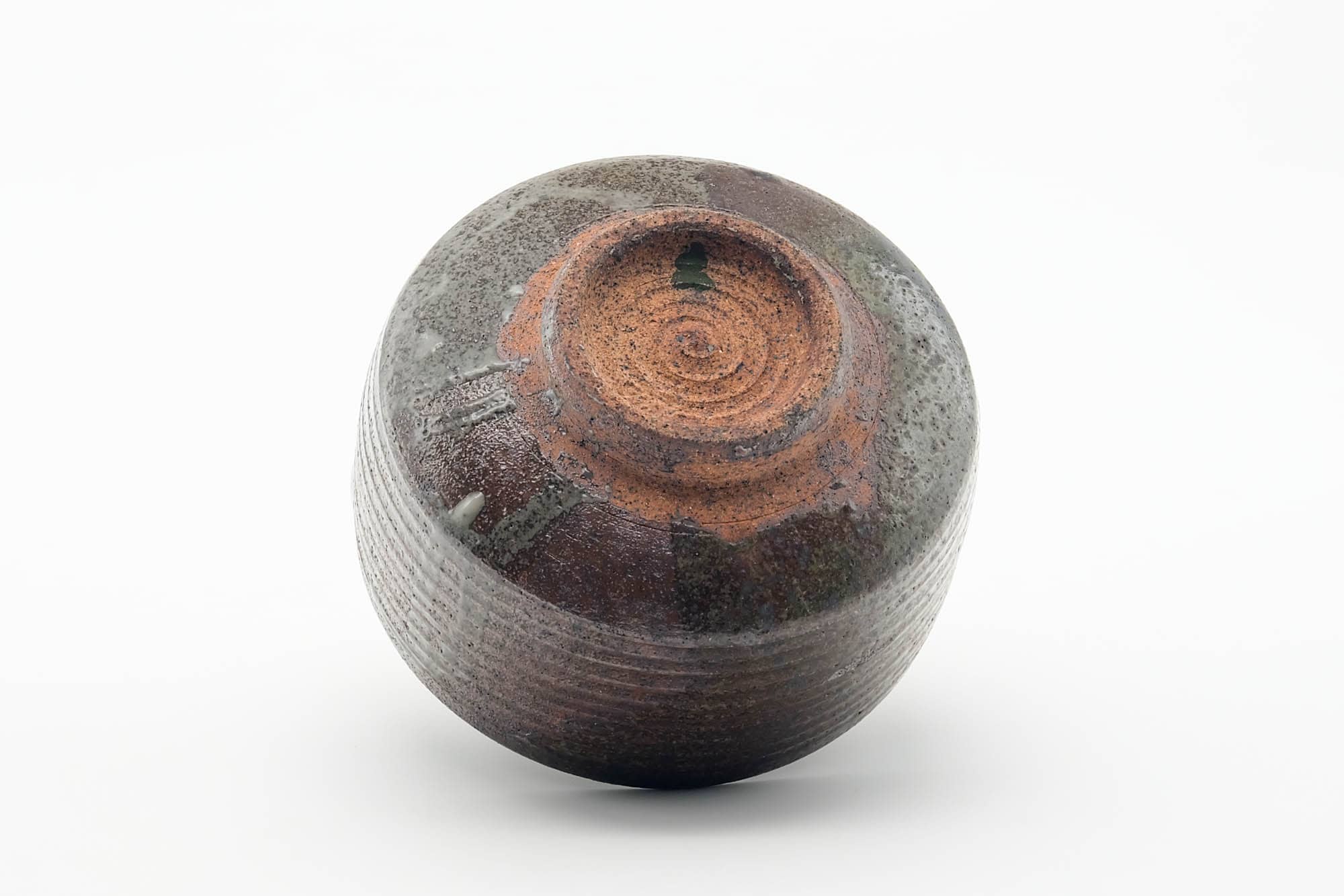 Japanese Matcha Bowl - Earthy Milky Glazed Spiraling Chawan - 300ml