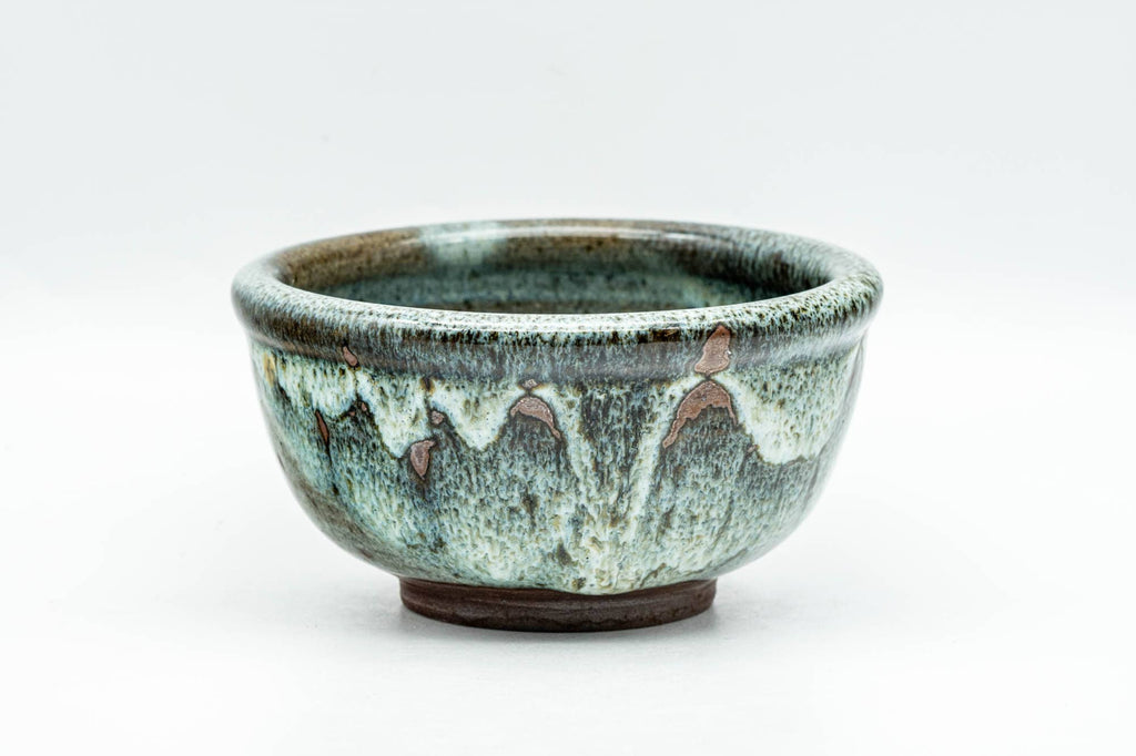 Japanese Matcha Bowl - Small Blue White Drip-Glazed Chawan - 150ml