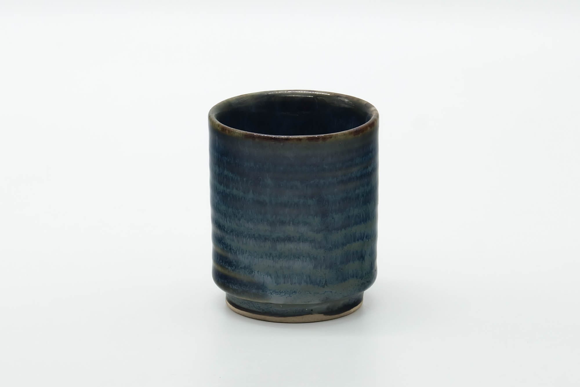 Japanese Teacup - Glossy Blue Drip-Glazed Yunomi - 60ml