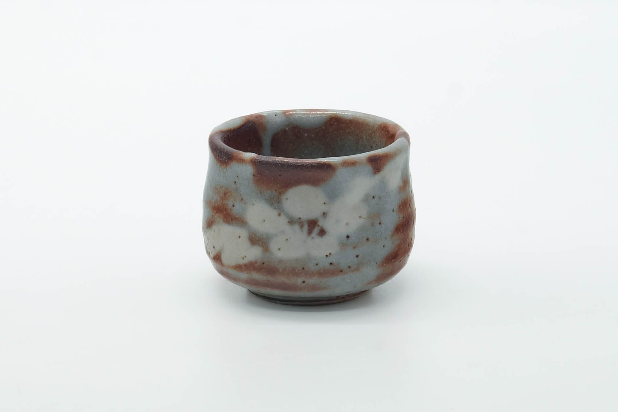 Japanese Teacup - Blue Orange Shino Glazed Yunomi - 75ml