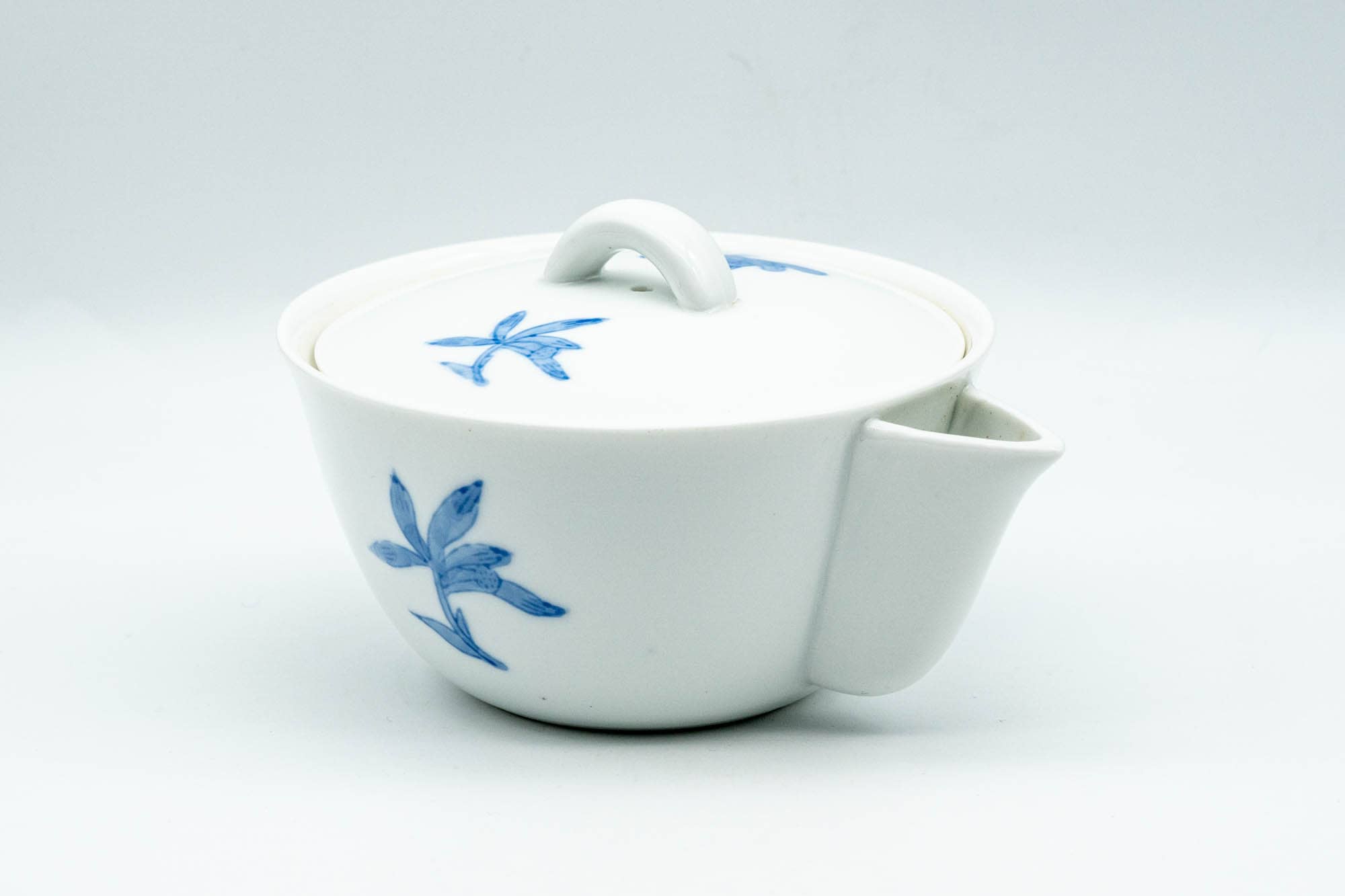 Japanese Houhin - Blue Floral White Porcelain Arita-yaki Do-ake Teapot - 150ml