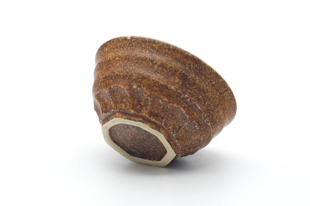 Japanese Teacup - Earthy Brown Geometric-shaped Yunomi - 240ml