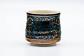 Japanese Teacup - Aochiba Blue Gold Floral Kutani-yaki Yunomi - 170ml