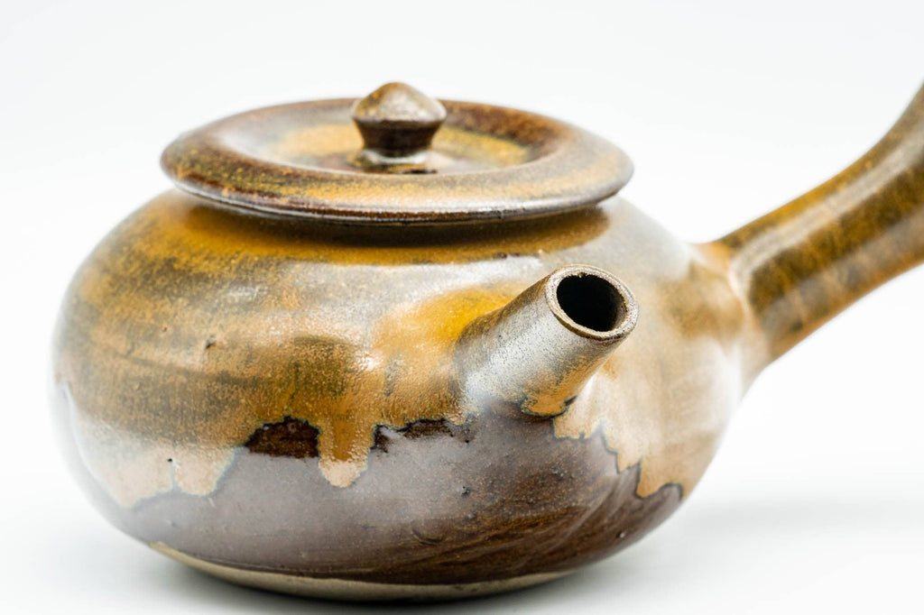 Japanese Kyusu - Golden Brown Drip-Glazed Do-ake Teapot - 350ml