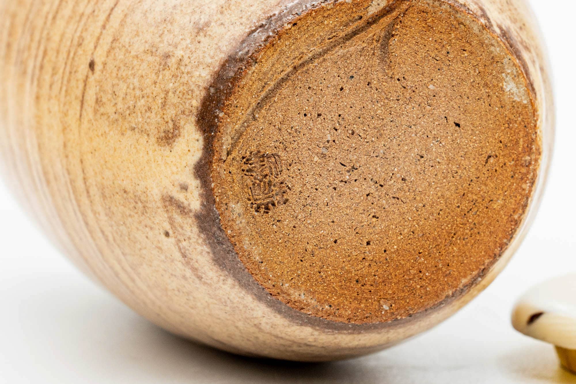 Japanese Chaire - 大野瑞峰 Mizumine Ōno - Beige Biwa-iro Loquat Glazed Hagi-yaki Tea Caddy