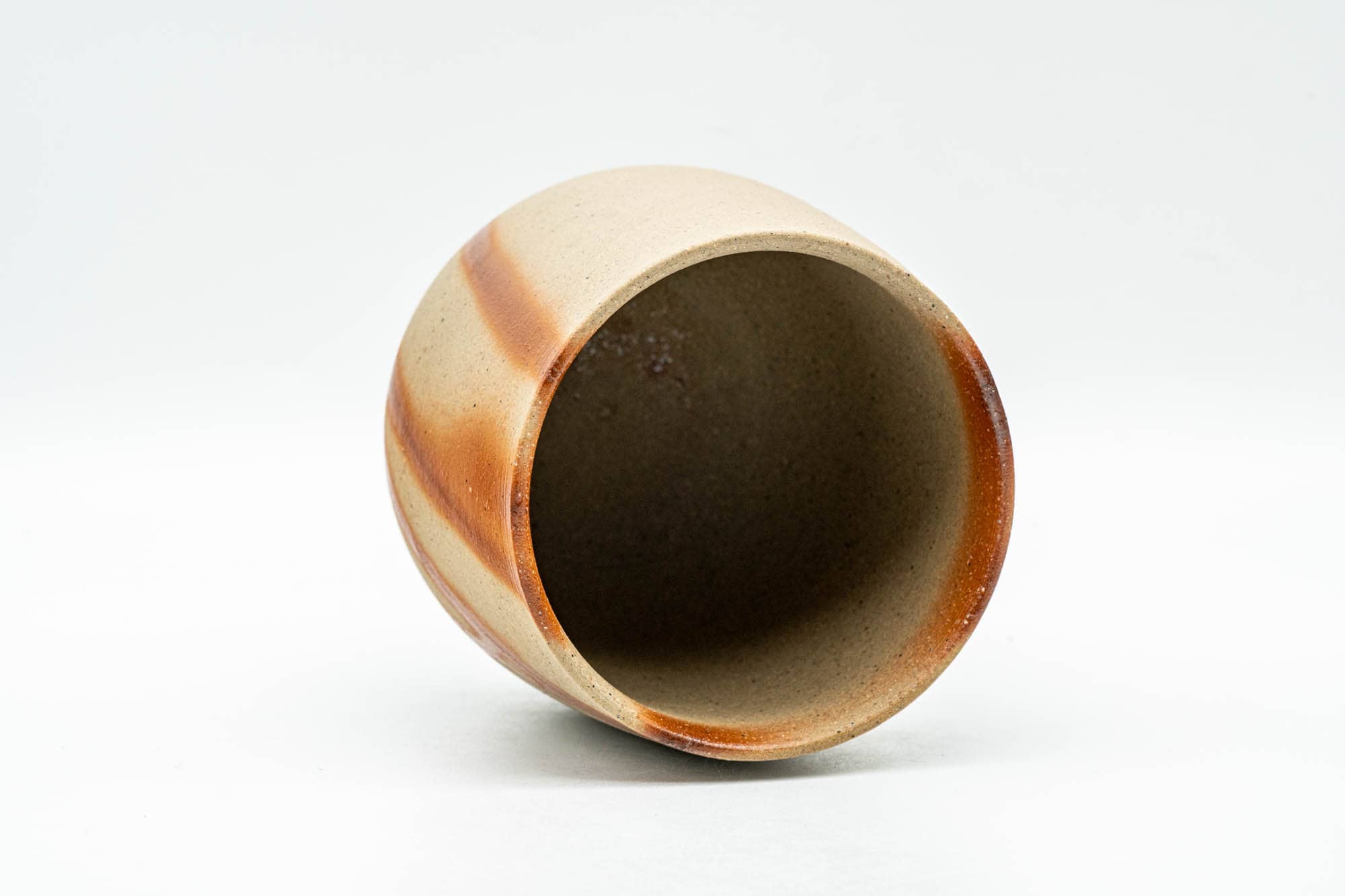 Japanese Teacup - 緋襷 Beige Orange Hidasuki Striped Bizen-yaki Yunomi - 200ml