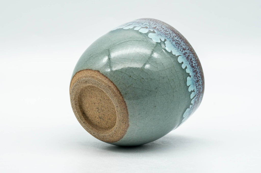 Japanese Teacup - Turquoise Purple Drip-Glazed Yunomi - 85ml