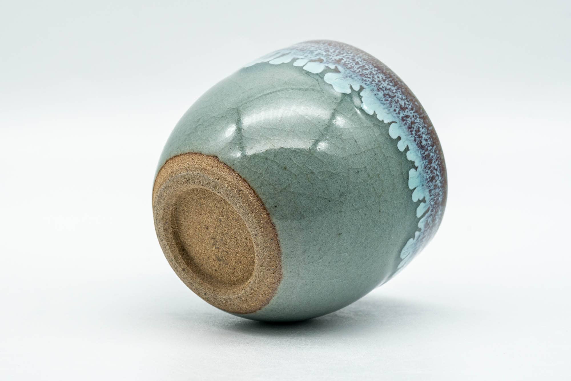 Japanese Teacup - Turquoise Purple Drip-Glazed Yunomi - 85ml
