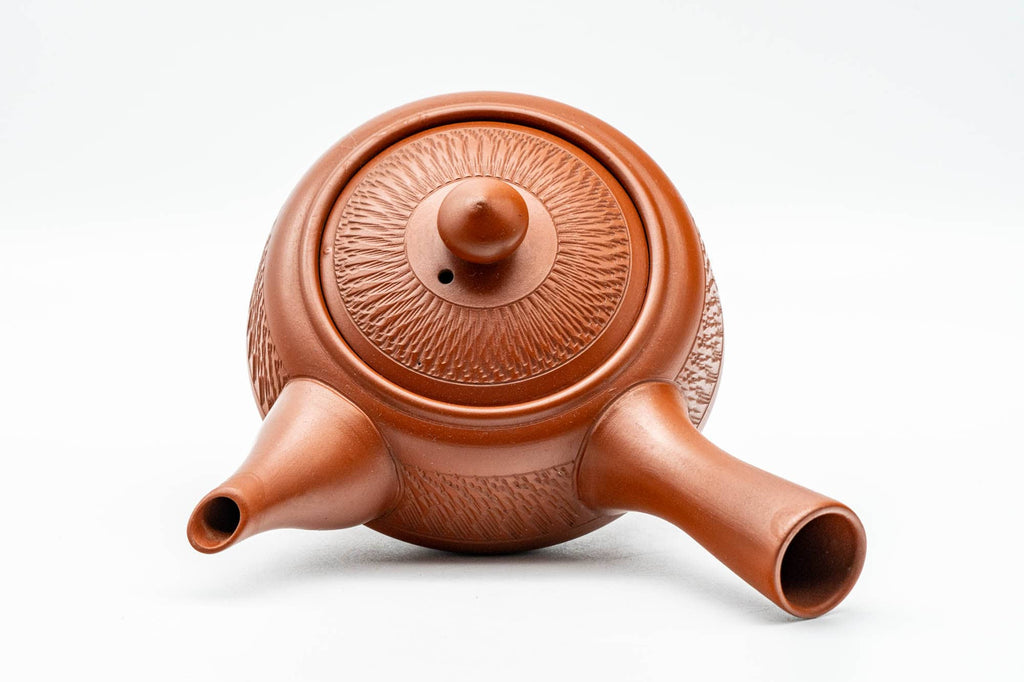 Japanese Kyusu - Red Shudei Tochiri Tokoname-yaki Debeso Teapot - 220ml