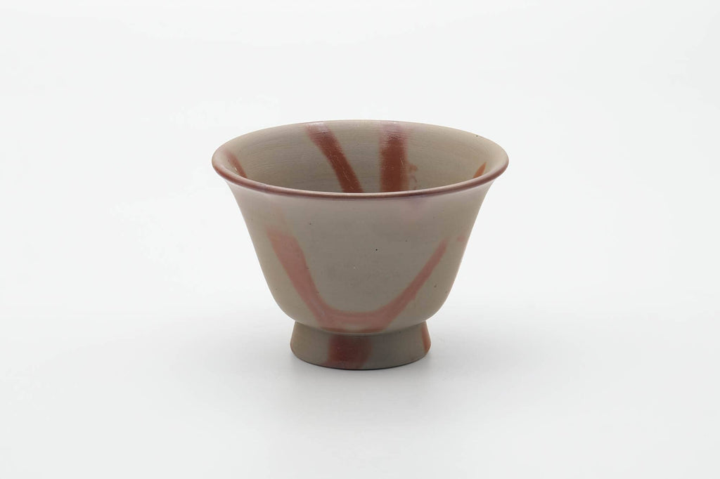 Japanese Teacup - Orange Hidasuki Rice Straw Bizen-yaki Yunomi - 160ml