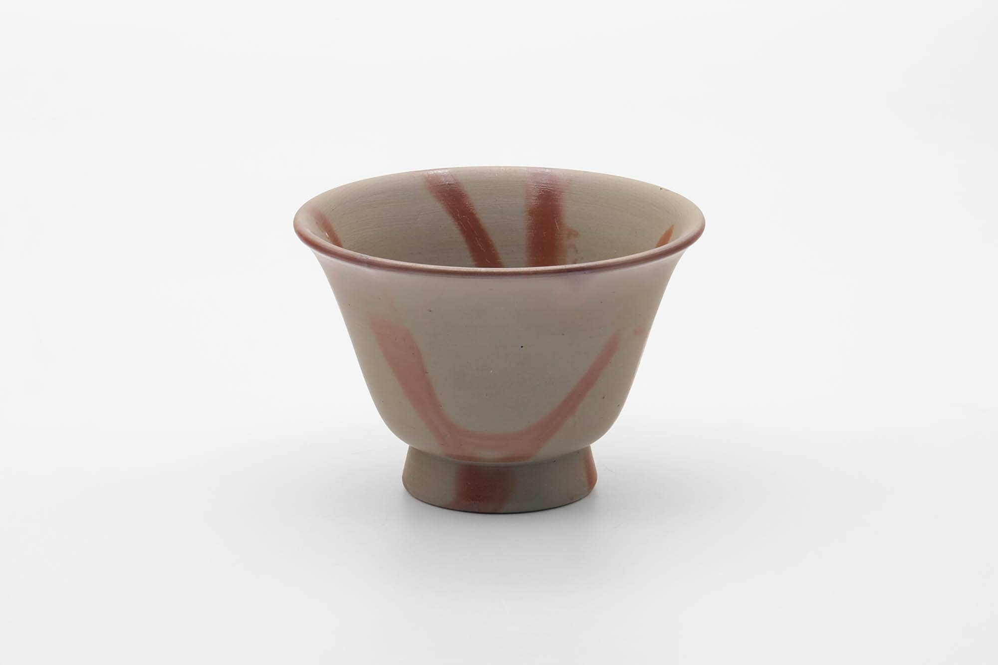 Japanese Teacup - Orange Hidasuki Rice Straw Bizen-yaki Yunomi - 160ml