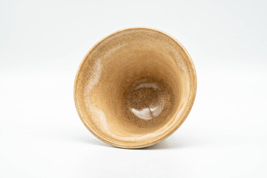Japanese Teacup - Beige and Milky White Drip-Glazed Hagi-yaki Yunomi - 80ml
