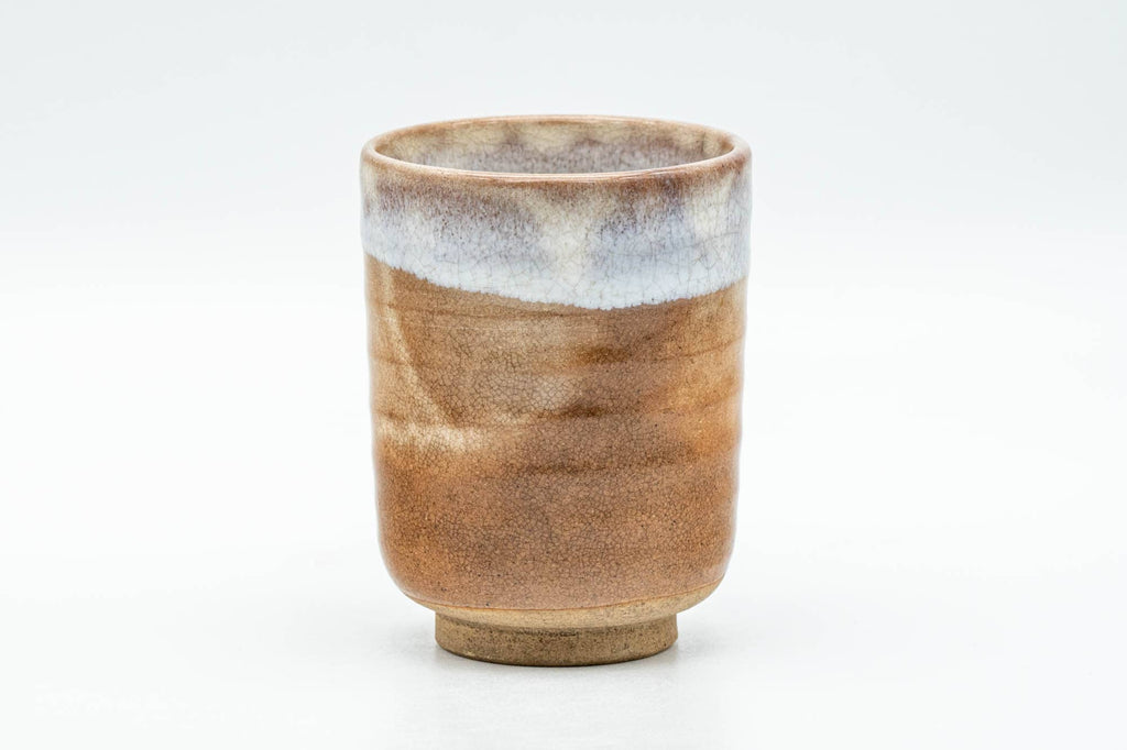 Japanese Teacup - Beige Brown White Glazed Hagi-yaki Yunomi - 140ml
