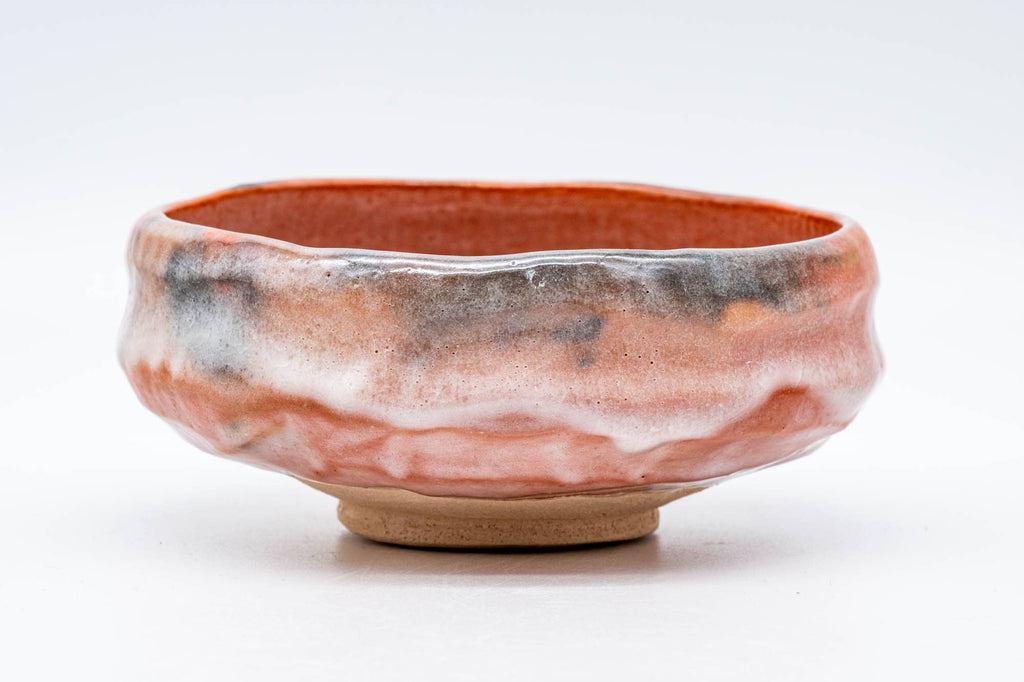 Japanese Matcha Bowl - 松楽窯 Shoraku Kiln - Red Aku-raku Badarai-gata Chawan - 150ml