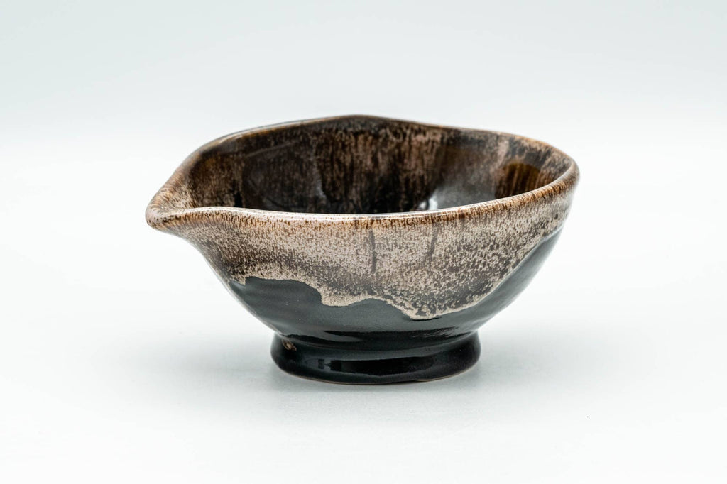Japanese Katakuchi - Black and Brown Hare's Fur Drip-Glazed Yuzamashi Water Cooler - 100ml