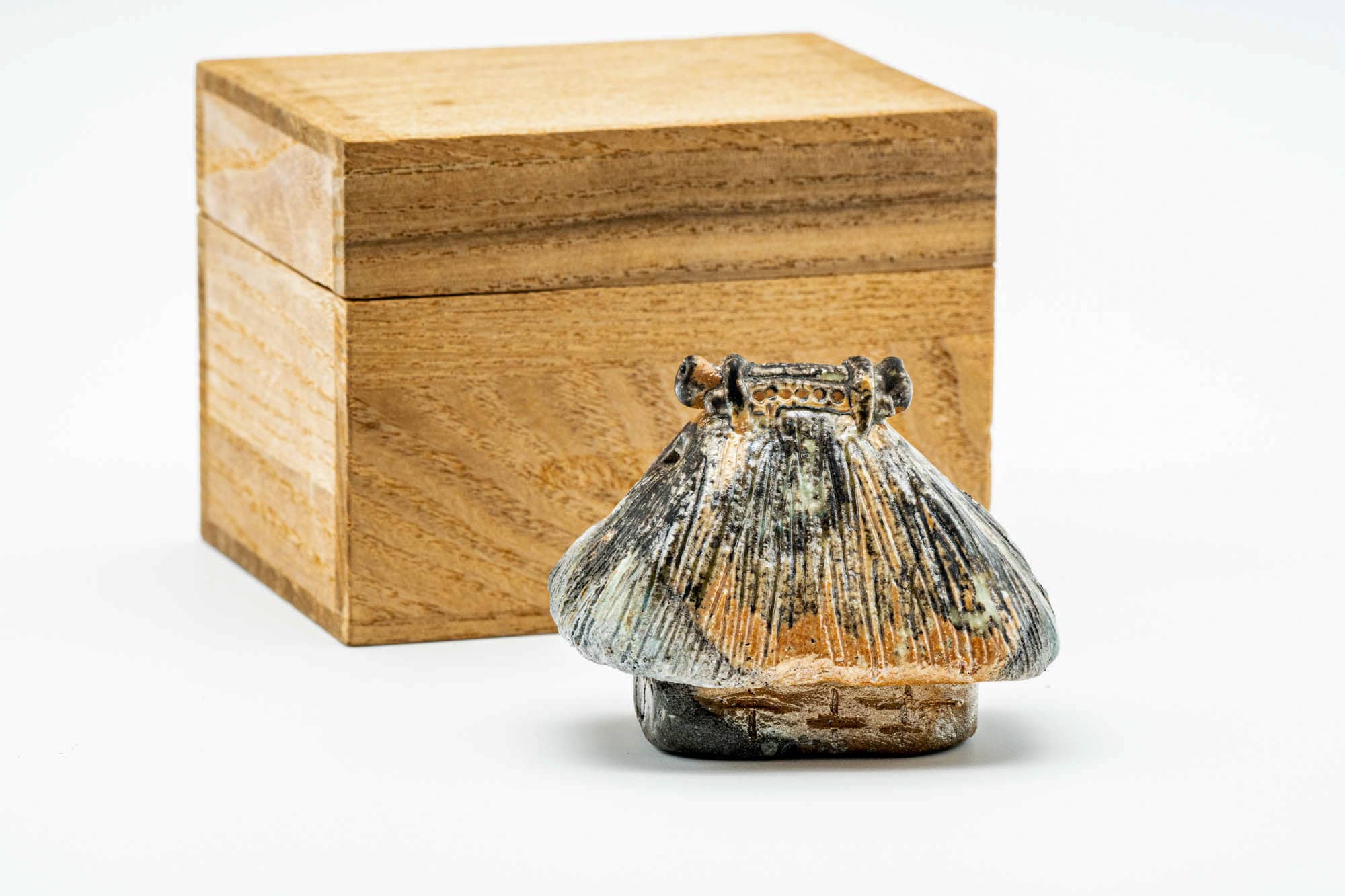 Japanese Kogo - Thatched Roof House Ceramic Incense Container