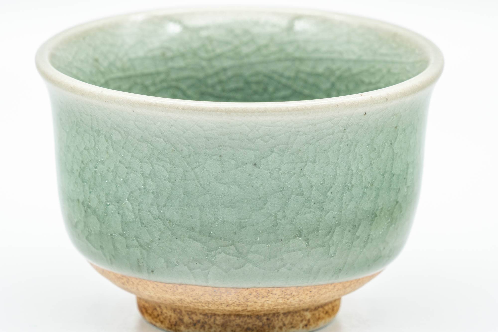 Japanese Teacup - Crazed Celadon Green Yunomi - 120ml