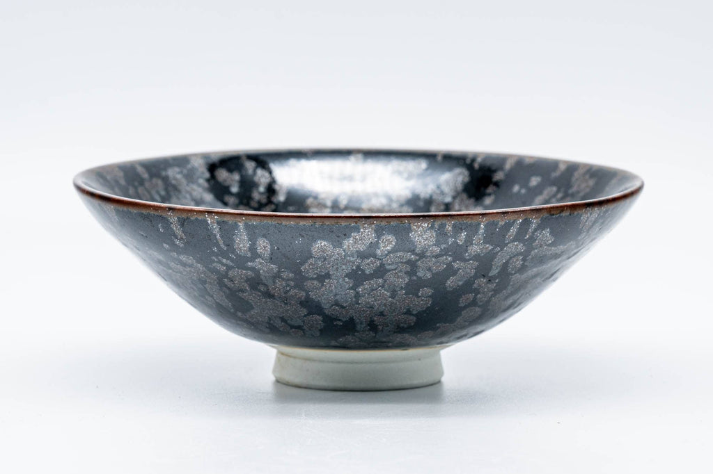 Japanese Matcha Bowl - Tenmoku Glazed Hira-gata Summer Chawan - 100ml