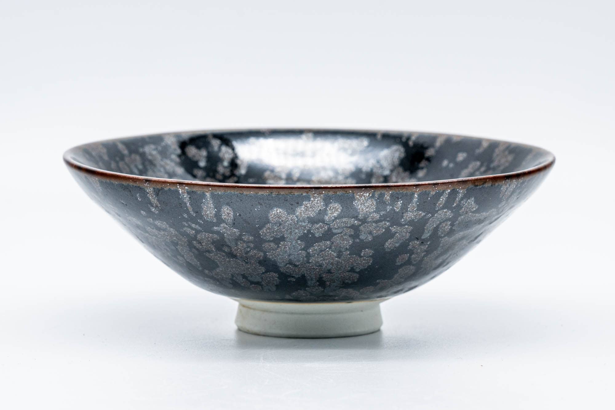 Japanese Matcha Bowl - Tenmoku Glazed Hira-gata Summer Chawan - 100ml