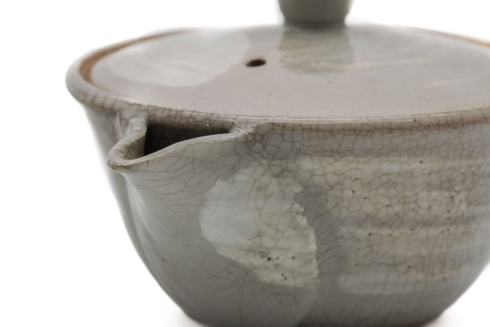 Japanese Houhin - 朝日焼 Asahi-yaki - Beige Hakeme Handleless Teapot - 100ml
