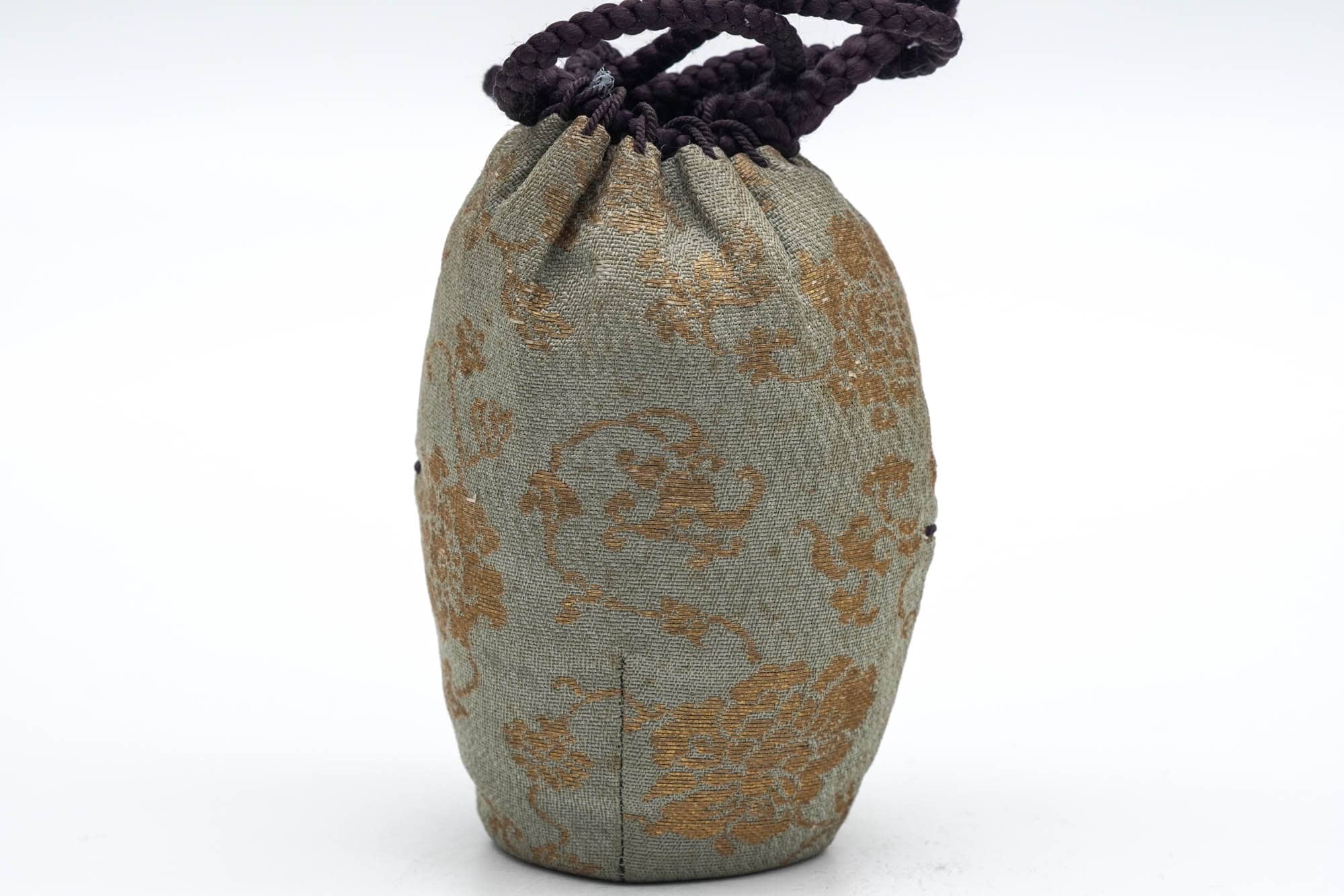 Japanese Chaire - Black Seto-yaki Imo-no-ko Tea Jar with Shifuku