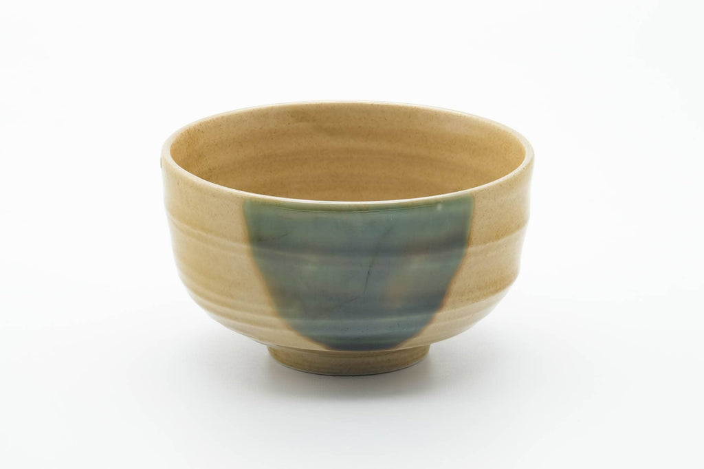 Japanese Matcha Bowl - Green Yellow Glazed Seto-yaki Chawan - 500ml