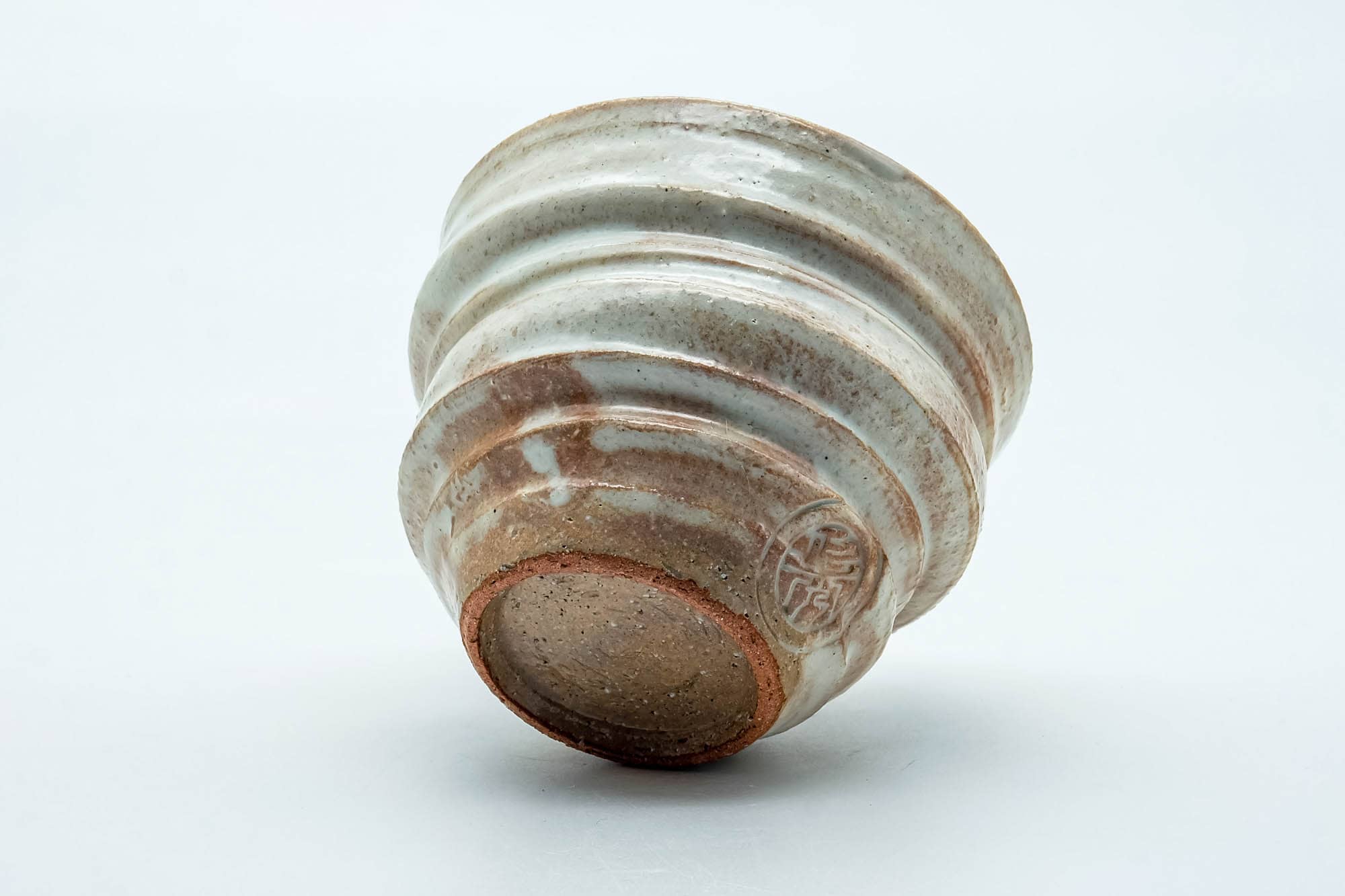 Japanese Teacup - Beige Cream Spotted Spiraling Yunomi - 220ml