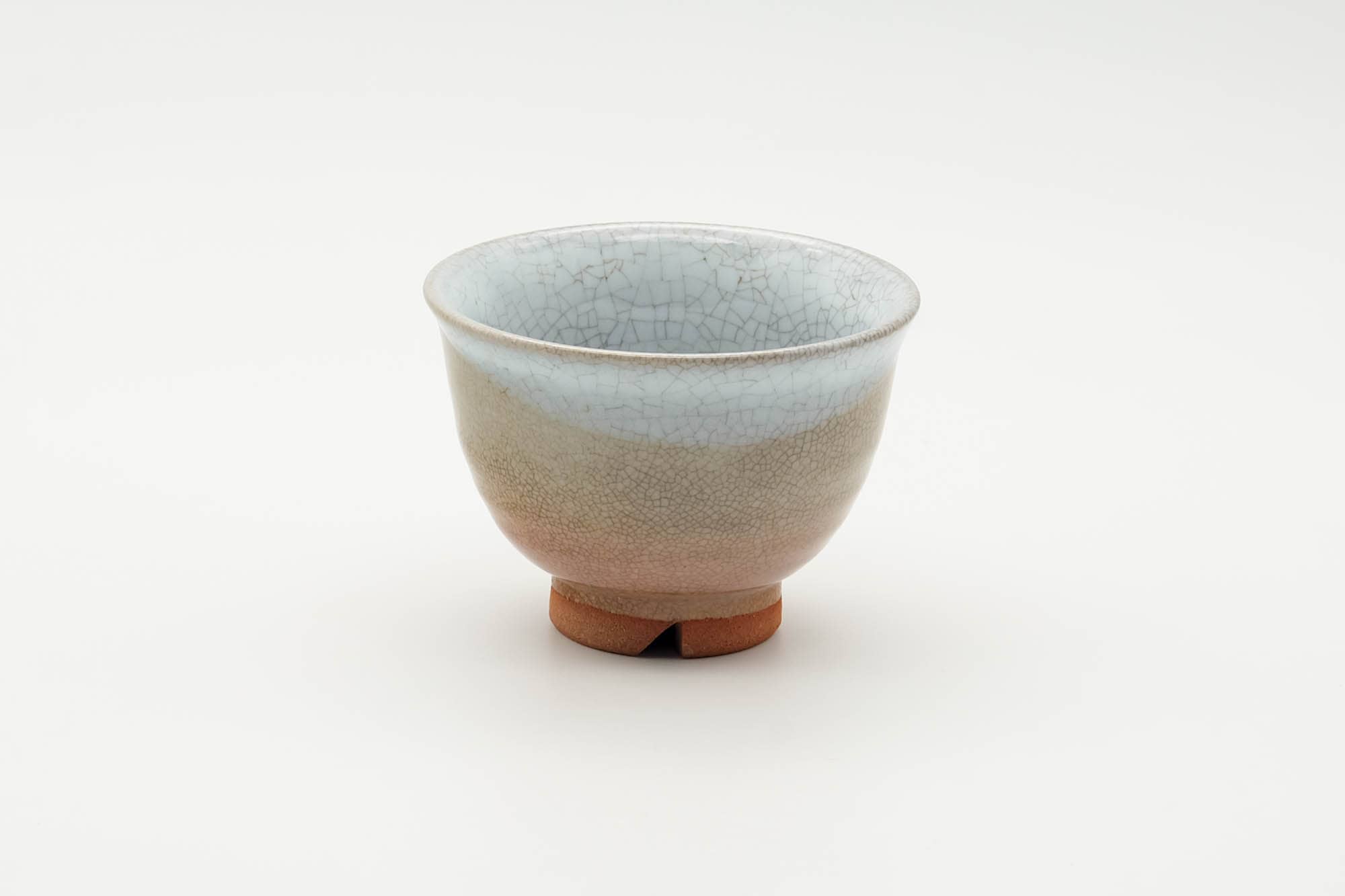 Japanese Teacup - Beige White Glazed Hagi-yaki Yunomi - 130ml